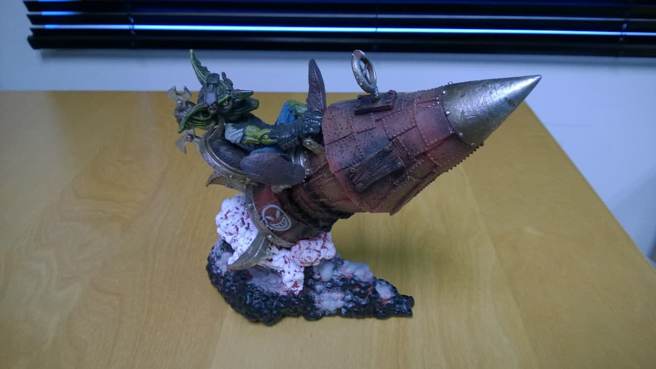 Goblin on a rocket figurine